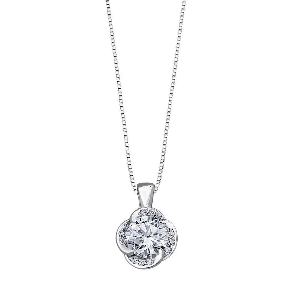 Maple Leaf Diamonds Wind's Embrace 18ct White Gold Diamond Solitaire Pendant